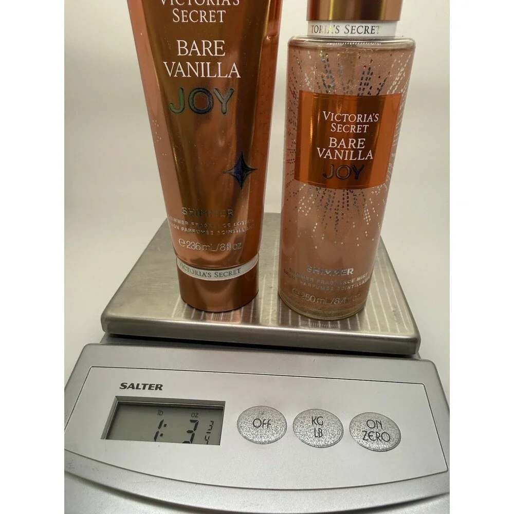 VICTORIA'S‎ SECRET Bare Vanilla Joy Shimmer Fragrance Mist 8.4Oz, Lotion 8Oz New